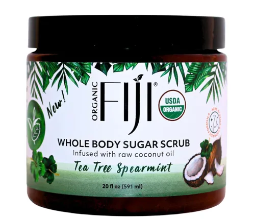 Vista 11 de Organic Fiji Exfoliante para todo el cuerpo - Infundido con aceite de coco, exfoliante de azúcar para una piel suave y suave, exfolia y restaura