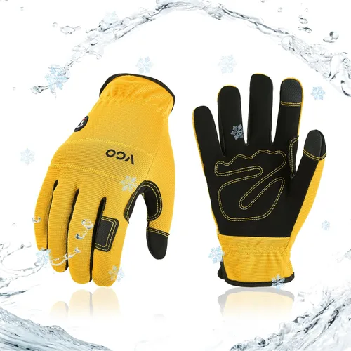 Vista 7 de Vgo... 1Pair 5℃/41°F Winter Work Gloves Men, Cold Weather Waterproof Safety Work Gloves,Cold Storage or Freezer Glove Gris