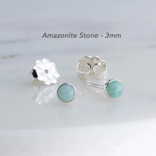 Vista 51 de Aretes pequeños de plata de ley para cartílago, tragus, hélix, múltiples piercings hipoalergénicos, piedra natal para mujer, juego de bisel