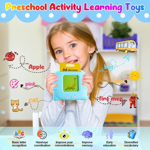 Vista 7 de Tarjetas didácticas parlantes para niños pequeños de 1, 2, 3, 4, 5 años, 224 palabras visuales, juguetes de aprendizaje de idiomas Montessori