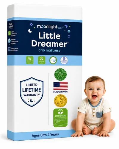 Vista 17 de Colchón para cuna Moonlight Slumber Air – Colchón para bebés y niños pequeños, lavable, de doble cara con diseño de núcleo abierto, sin espuma