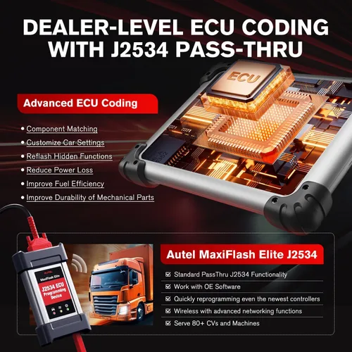 Vista 3 de Autel MaxiSys MS908CV II - Escáner CV superior, herramienta de diagnóstico de camiones diésel de servicio pesado 2026 para más de 150 motores clase