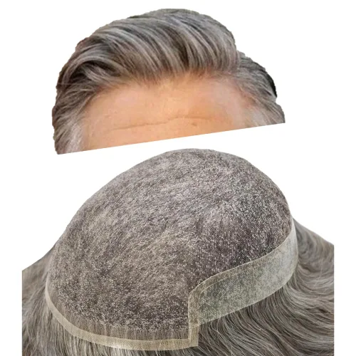 Vista 31 de Hombres Toupee Sistema de Cabello Humano Real para Hombres Encaje Suizo Toupee Para Hombres Nudos Blanqueados Hombres Hairpieces Pieza Para Hombres
