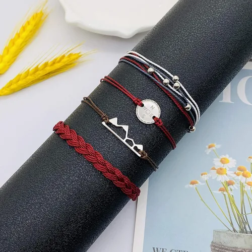 Vista 6 de Pulseras de cuerda para mujer, pulseras de verano para adolescentes y niñas, pulseras impermeables para surfistas, pulseras de tobillo ajustables
