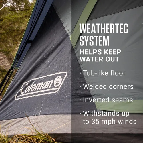 Vista 4 de Coleman Skydome Camping Tent with 5 Minute Setup, 2/4/6/8 Person Weatherproof Tent with Rainfly & Carry Bag, 20% More Headroom Than Traditional
