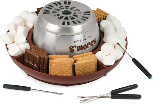 Vista 9 de Nostalgia Juego de Olla Eléctrica para Fondue Jet-Puffed - Incluye 4 Tenedores y un Juego de Decoración de 9 Piezas - Para Derretir Chocolate