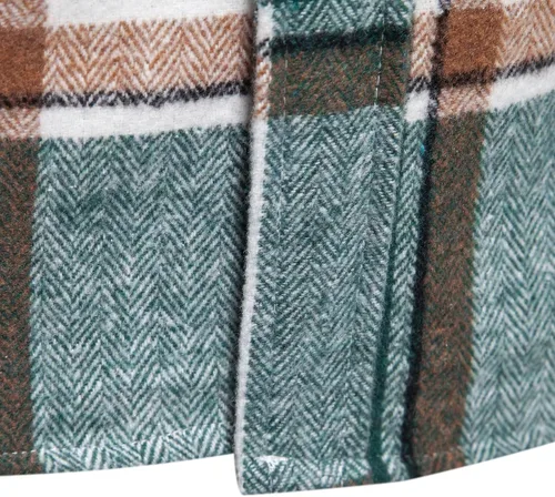Vista 8 de Camisas de manga larga para hombre, con botones, casual, elegante, a cuadros, con botones, ligera, abrigo de otoño