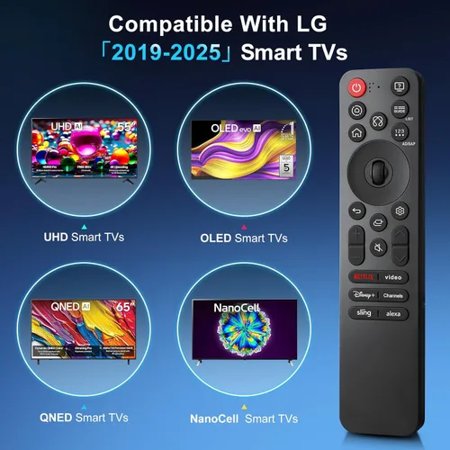 Vista 5 de AI Voice Magic Remote para LG OLED QNED UHD NanoCell Webos Smart TV Magic Control remoto reemplazo AN-MR25GA MR21 MR22 MR23 MR24 GA GN MR20GA MR19BA