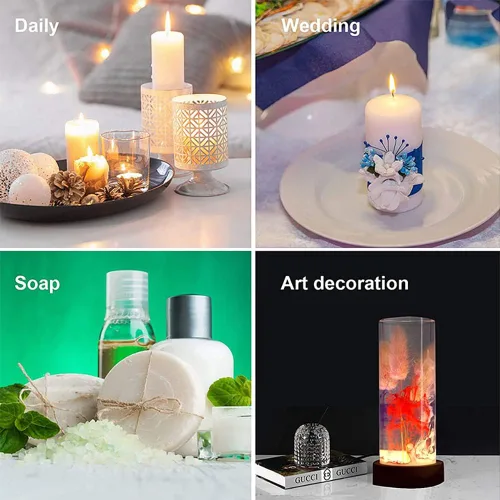 Vista 2 de Katutude Paquete de 5 moldes para velas cilíndricas, moldes de silicona 3D para velas perfumadas de bricolaje, jabón hecho a mano, cera