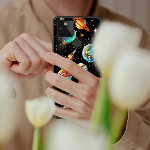Vista 436 de Funda delgada para Google Pixel 4 XL, funda delgada de silicona de TPU suave a prueba de golpes para Google Pixel 4 XL, astronauta Galaxy
