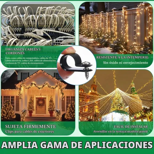 Vista 7 de Hicarer Paquete de 50 abrazaderas de cable tipo R, clips de sujeción de cable de montaje de tornillo de nailon con 50 tornillos para gestión de Negro