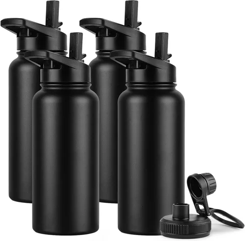 Vista 27 de DOMICARE Botella de agua para niños de 16 onzas para la escuela, de acero inoxidable, con aislamiento al vacío de doble pared, botella de agua