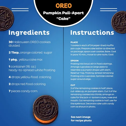 Vista 9 de OREO Galletas de Halloween de sándwich de chocolate con crema de naranja Edición limitada