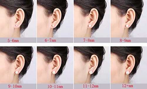 Vista 6 de Rakumi - Pendientes de plata de ley AAAA de 3 a 0.512in, perlas blancas para mujer