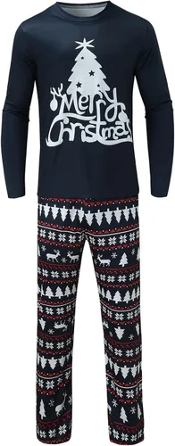 Vista 5 de Pijamas de Navidad para la familia, conjunto de pijamas de Navidad 2023, ropa de dormir divertida con estampado de Papá Noel, pijamas familiares a