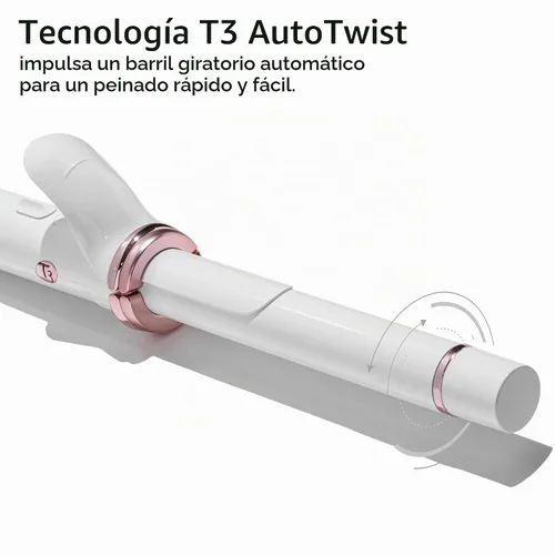 Vista 3 de T3 CurlWrap Automatic Rotating Curling Iron with Longer Barrel, 2 Timer Settings, 9 Heat Settings, Auto-Rotating Ceramic Barrel and Ion Generator