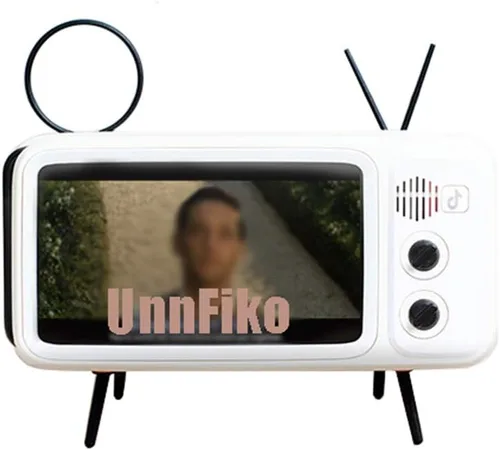 Vista 8 de UnnFiko Altavoces Inalámbricos Bluetooth Estilo TV Retro Soporte Base, Soporte de Escritorio de Dibujos Animados Abrazadera Montaje de Escritorio