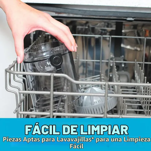 Vista 5 de Hurricane Juicer, potente máquina extractor de jugo inalámbrico, exprimidor de frutas de diseño compacto con piezas aptas para lavavajillas