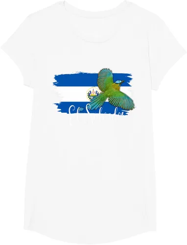 Vista 24 de Camiseta con la bandera de El Salvador, mapa de El Salvador, camiseta de Salvador para mujer, Negro