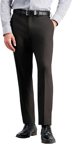 Vista 12 de J.M. Haggar - Pantalón de vestir para hombre, elástico en 4 direcciones, corte recto, parte delantera plana Negro