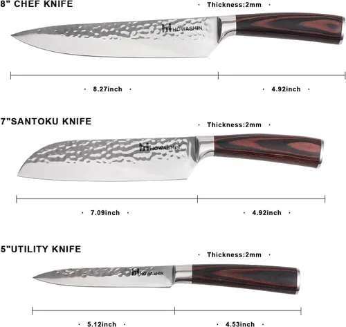 Vista 34 de Cuchillo de chef de 6 pulgadas, cuchillos de cocina, deshuesado de acero inoxidable alemán de alto carbono, cuchillo profesional para carne, aves
