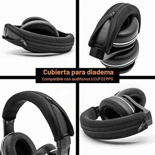 Vista 5 de Funda para diadema compatible con auriculares modelo Pro (negro)