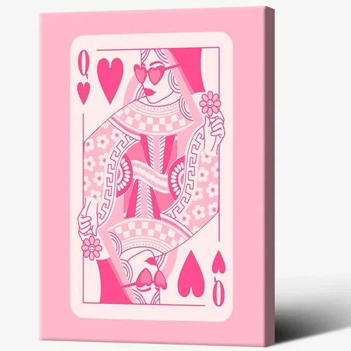Vista 23 de Pósteres de cartas de moda Ace Card Preppy Coquette Room Casino Tema Party Poker Art Lindo Corazón Rosa Femenino Acuarela Jugar Cartas Impresiones