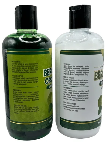 Vista 8 de Champú Orgánico Bergamota + Acondicionador (16.9 fl oz) con Aloe Vera y Romero CHAMPÚ ORGÁNICO BERGAMOTA con Sábila & Romero + Acondicionador