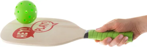 Vista 5 de Juego de pelota de remo – Par de raquetas ligeras para principiantes, pelota y bolsa de transporte para juegos en interiores o exteriores – Adultos