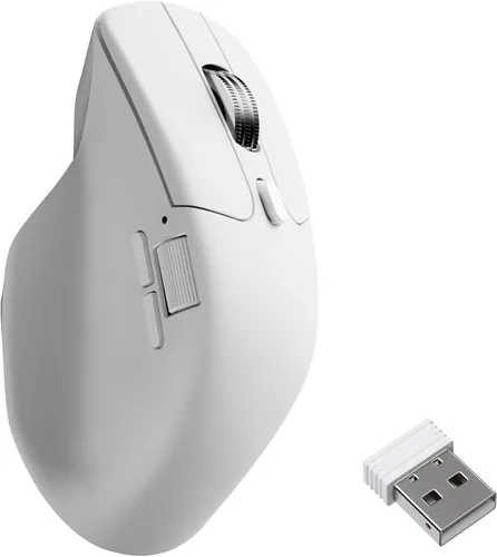 Vista 8 de Keychron M6 - Ratón óptico inalámbrico para juegos, 8000Hz Tri-Mode 2.4 GHz/Bluetooth 5.3/cableado, sensor PixArt 3950, 30000 DPI, rueda magnética