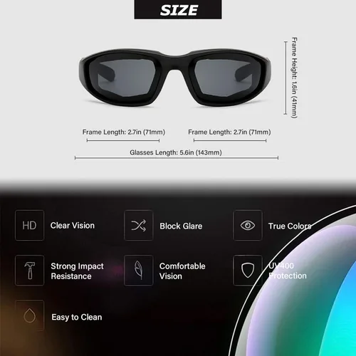 Vista 4 de Peciees - Gafas de sol para montar en motocicleta, 4 unidades, para exteriores