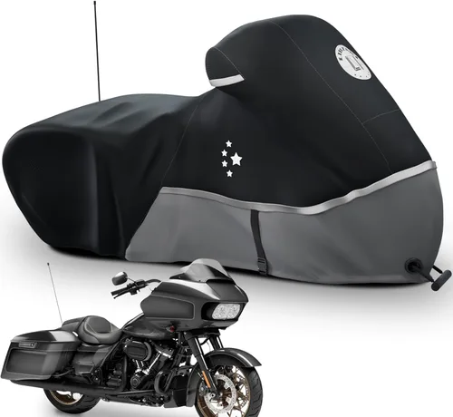 Vista 18 de Funda para motocicleta 420D resistente para todas las estaciones, universal, impermeable, protección al aire libre, 86" XL, funda para vehículo/negro