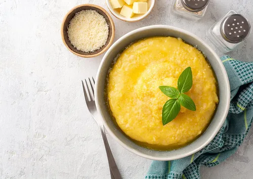 Vista 6 de Polenta, 12 onzas – sémola de maíz amarilla, harina de maíz molida, cocción rápida, vegano, kosher, a granel, ideal para cereales calientes