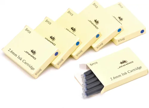 Vista 11 de Jinhao Cartuchos de tinta para pluma estilográfica Verde - Juego de 30 piezas de cartuchos de tinta de calibre 2.6mm de estándar internacional