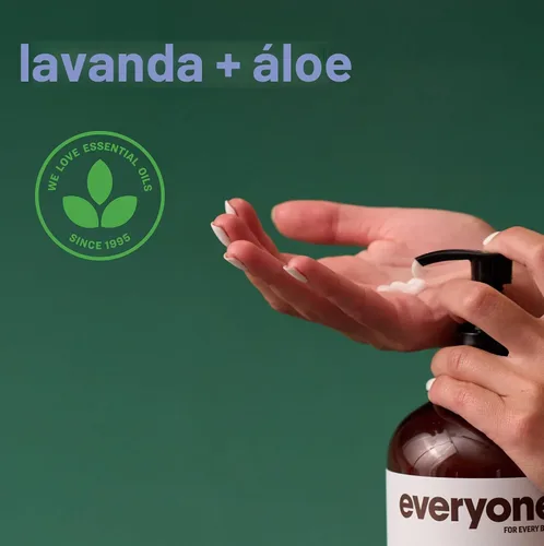 Vista 4 de Everyone - Loción 2 en 1 para manos/cuerpo, 32 onzas (paquete de 2) lavanda y aloe hecha con aceites esenciales para hombres y mujeres