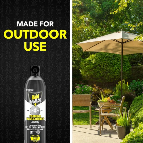 Vista 4 de Raid MAX Espray espumoso para avispas y avispones insectos, 16.5 onzas