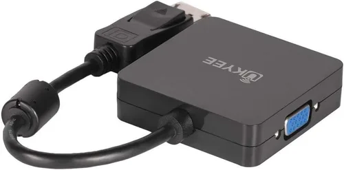 Vista 7 de Adaptador DisplayPort a HDMI VGA DVI, convertidor 3 en 1, 1080P@60Hz, macho a hembra, negro
