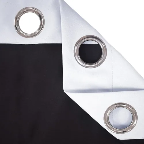 Vista 21 de Cortinas opacas para dormitorio con línea negra, 100 % opacas, con aislamiento térmico, cortinas largas para sala de estar, tratamiento de ventanas