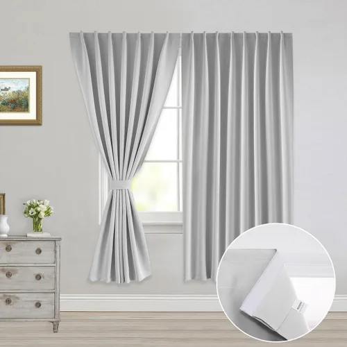 Vista 37 de Muamar Cortinas opacas sin taladro, paneles de cortina para ventana fáciles de instalar, juego de 2 paneles de cortinas portátiles para dormitorio