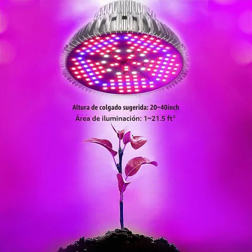 Vista 7 de highydroLED Bombilla LED de crecimiento de 100 W de espectro completo, bombilla para plantas con 150 LED para plantas de interior, enchufe E26/E27