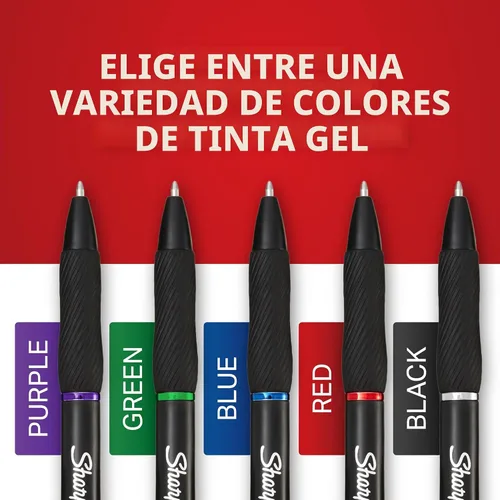 Vista 2 de Sharpie Bolígrafos de gel S-Gel, punta media (0.027 pulgadas), colores de tinta surtidos, 8 unidades, bolígrafos de regreso a la escuela, bolígrafos
