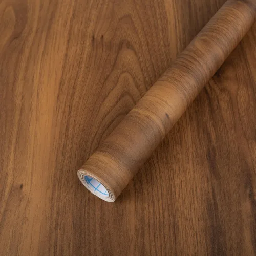 Vista 20 de Papel de contacto de madera azul oscuro despegar y pegar, papel tapiz engrosado sin rasgaduras, adhesivo de vinilo, autoadhesivo impermeable