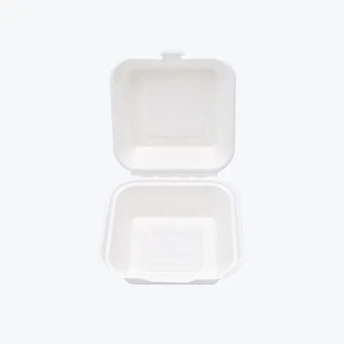 Vista 6 de Recipiente para llevar de 6 x 6 pulgadas, resistente, 100% biodegradable, apto para horno, hecho de fibras ecológicas de bagazo de caña de azúcar a