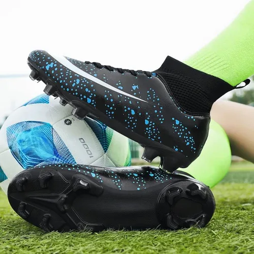 Vista 4 de DHOVOR Tacos de fútbol para mujer, tacos de fútbol juvenil, tenis de fútbol para exteriores e interiores