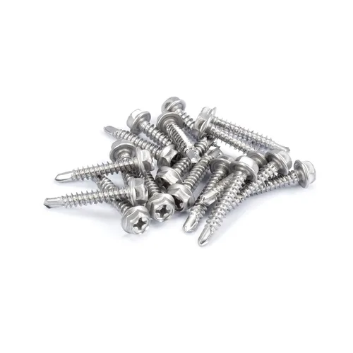 Vista 8 de THE CIMPLE CO Tornillo autoroscante de cabeza combinada #8, 1 pulgada de longitud, acero inoxidable 410 con cabeza hexagonal y Phillips, tornillo