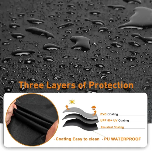Vista 3 de Funda universal para parrilla de 48 pulgadas para parrilla al aire libre, impermeable, resistente a la intemperie, resistente a la decoloración