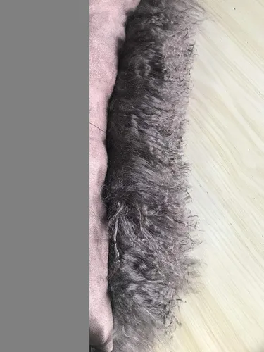 Vista 3 de Fundas de almohada de piel de oveja de cordero mongol tibetano, 100% lana de oveja mongol, súper suave, fundas de cojín decorativas