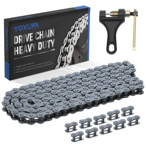 Vista 13 de YOXUFA 420 cadenas 102 eslabones para CRF50 XR50 PW80 SSR Tao Tao Coolster 110cc 125cc Pit Dirt Bike 4 Wheeler ATV Quad Kazuma Baja Ice Bear Lifan