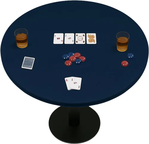 Vista 12 de Cubierta de Mesa de Juego de Cartas de Fieltro para Jugar Cartas, Póquer, Mahjong, Dominó, Bridge y Juegos de Mesa, Mantel Elástico Ajustable
