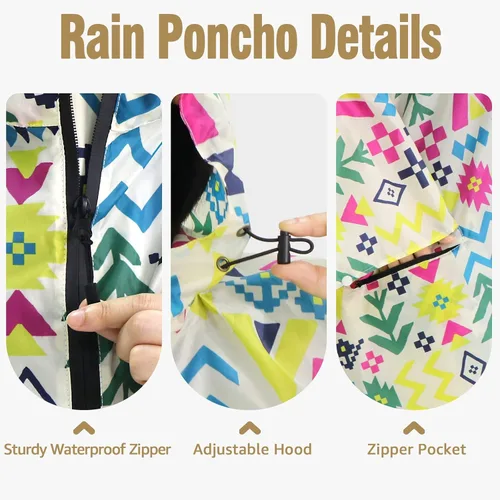 Vista 4 de Anyoo Poncho de lluvia impermeable ligero reutilizable senderismo chaqueta con capucha para actividades al aire libre